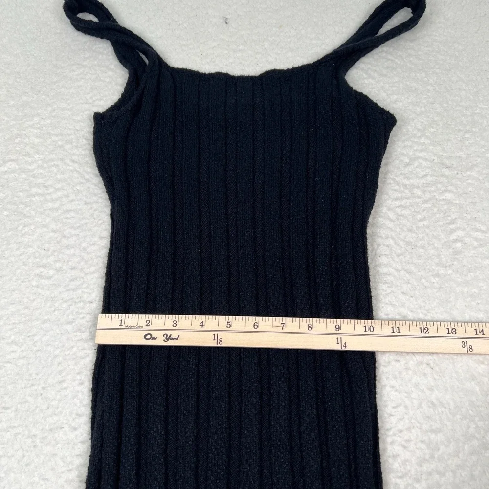 Free People FP Beach Santos Sweater Bodycon Midi Dress Small Ribbed Black Resort